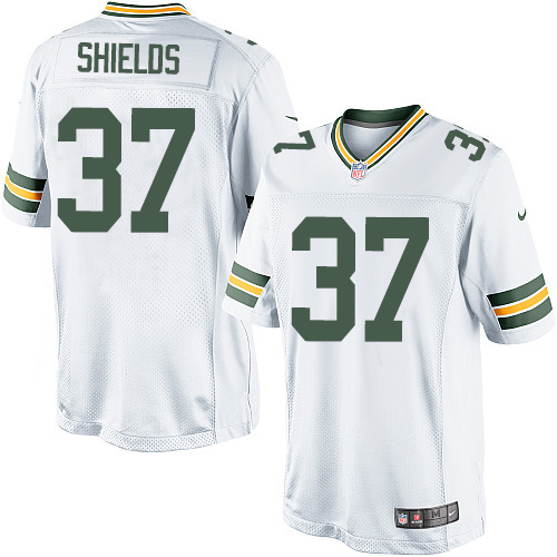 Men's Limited Sam Shields Nike Jersey White Road - #37 NFL Green Bay Packers